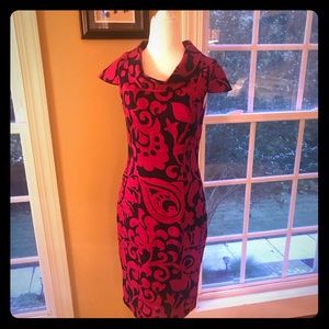 Red with dark pattern Talbots dress